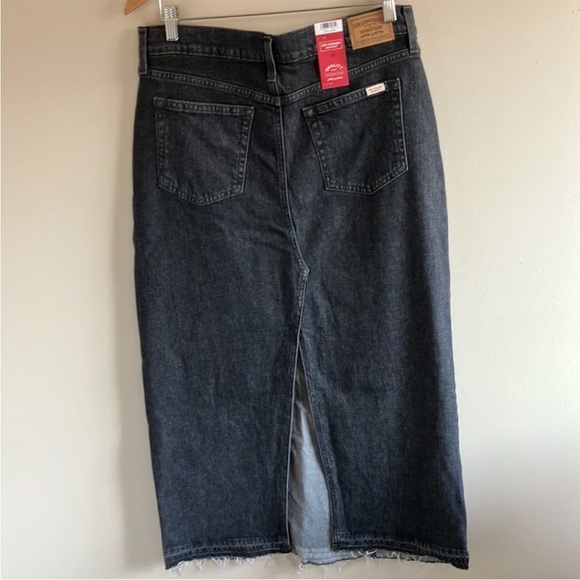 NWT Levi Strauss Signature Women's Maxi Denim Charcoal Gray Skirt Sz 8 - Picture 7 of 8